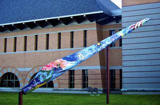 Painted wind turbine blade.